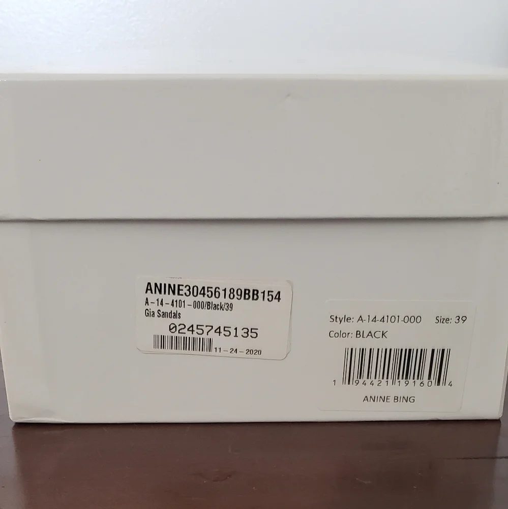 Anine Bing Gia Sandals Black with Gold Studs - Picture 4 of 6